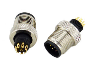 DIP solder circular waterproof 8 PIN M12 Panel mount straight PCB automative connector