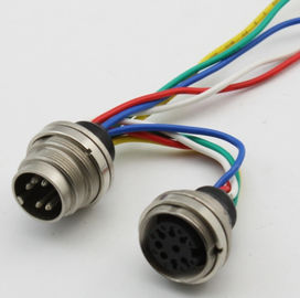 Flange DIN 8Pin AISG cable panel mount connector M16 cable assembly with JST connector