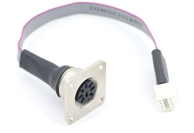 Flange DIN 8Pin AISG cable panel mount connector M16 cable assembly with JST connector