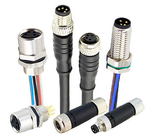 M8 Circular 2 3 4 5 Pin Cable Sensor Plug IP67 Straight Cable Plug Panel Front Mount Socket Connector
