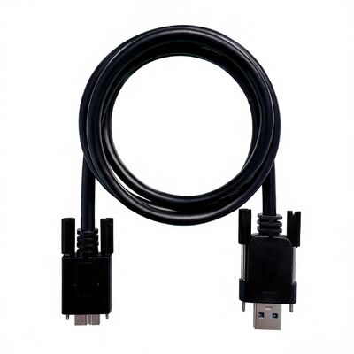 Промышленный USB 3.0 кабель Micro-B на Type-A с высокой гибкостью для машинного зрения и двойными винтовыми замками